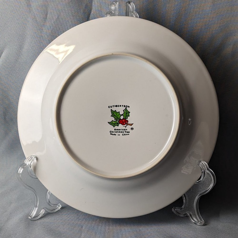 Cuthbertson American Christmas Tree Six Plates Bread Butter And Salad Mixed Lot - Picture 3 of 10